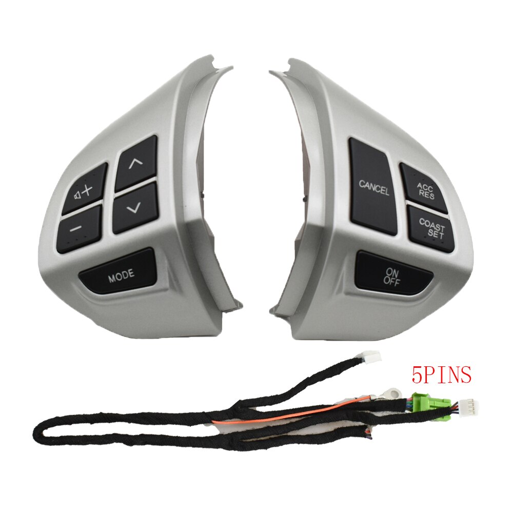 Auto part steering wheel control buttons with wire for MITSUBISHI LANCER OUTLANDER ASX 2007: ASX-Silver-5Pin