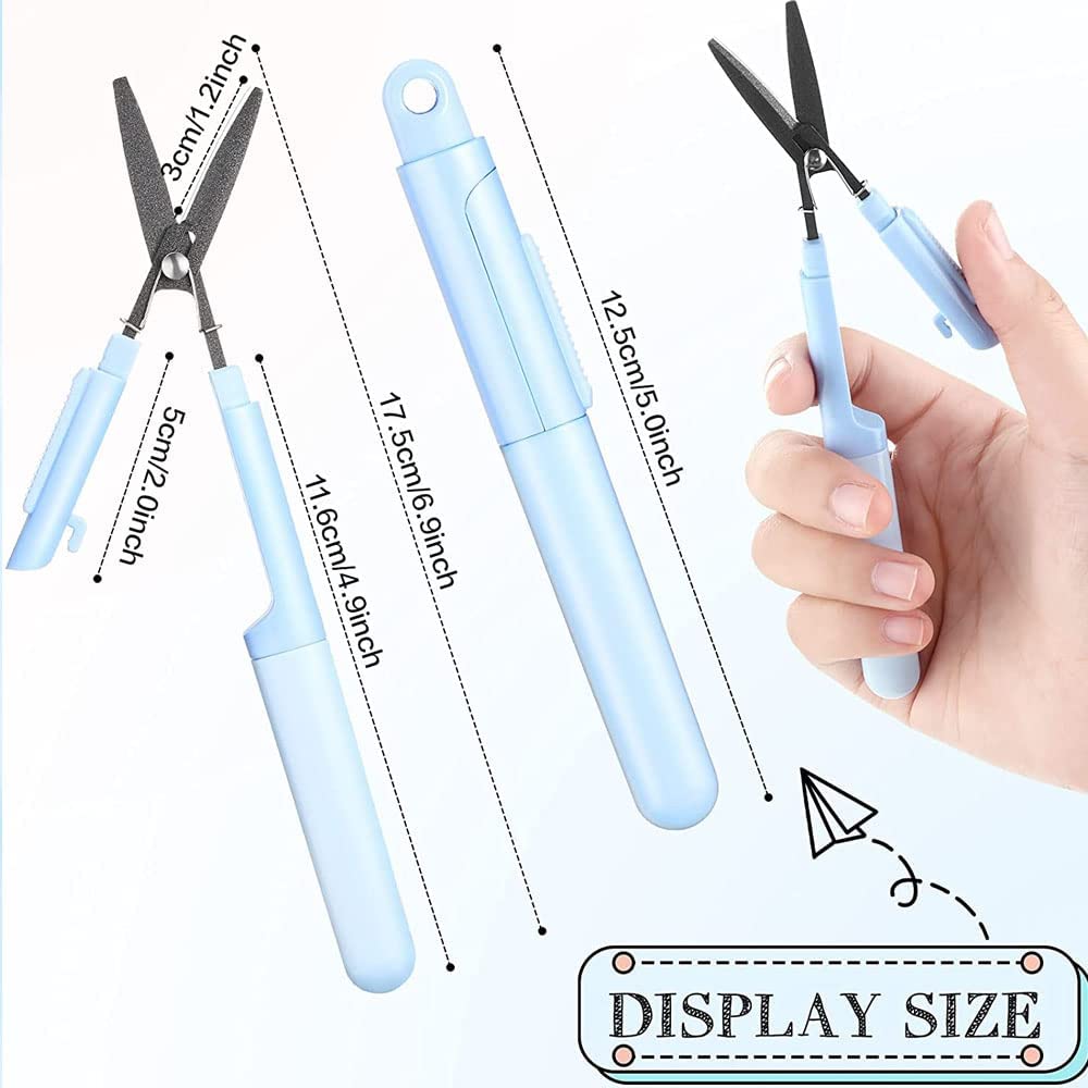 Multifunctional Deformation Scissors Quickly Disassembled Scissors Pen Style Compact Twiggy Scissors with Cover Cutting Tool