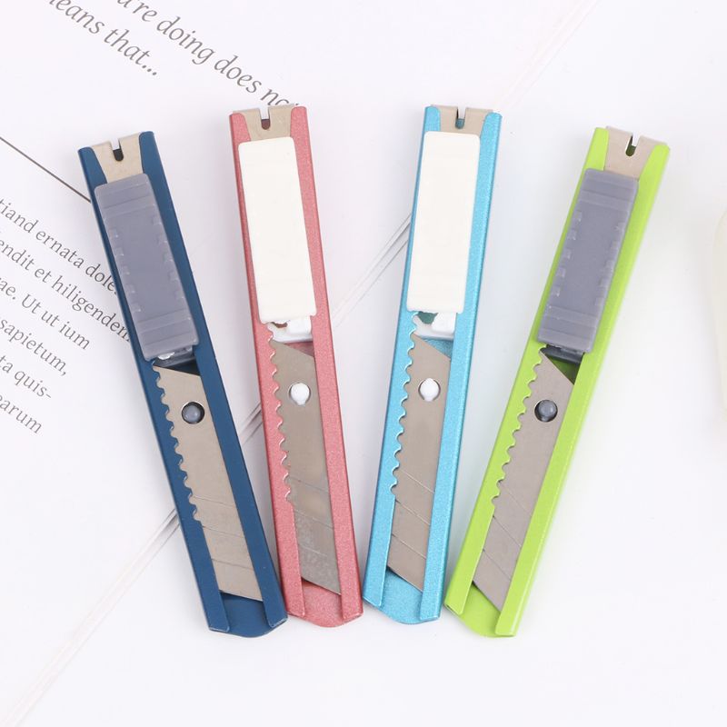 Stainless Steel Mini Utility Knife Cutter Razor Blade Tool Sharp Snap Off Knife Retractable