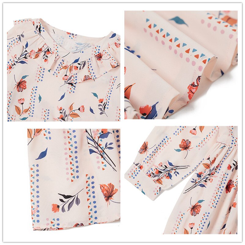 kids girls floral print spring summer chiffon flare midi dress 6 to 16 years kids teen girl v-neck ruffle dresses