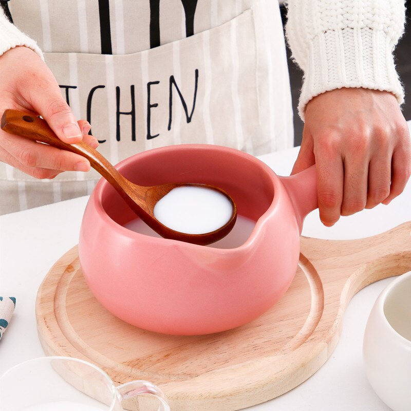 White milk pot non-stick high-profile small milk pot single small casserole small baby porridge ceramic milk pot