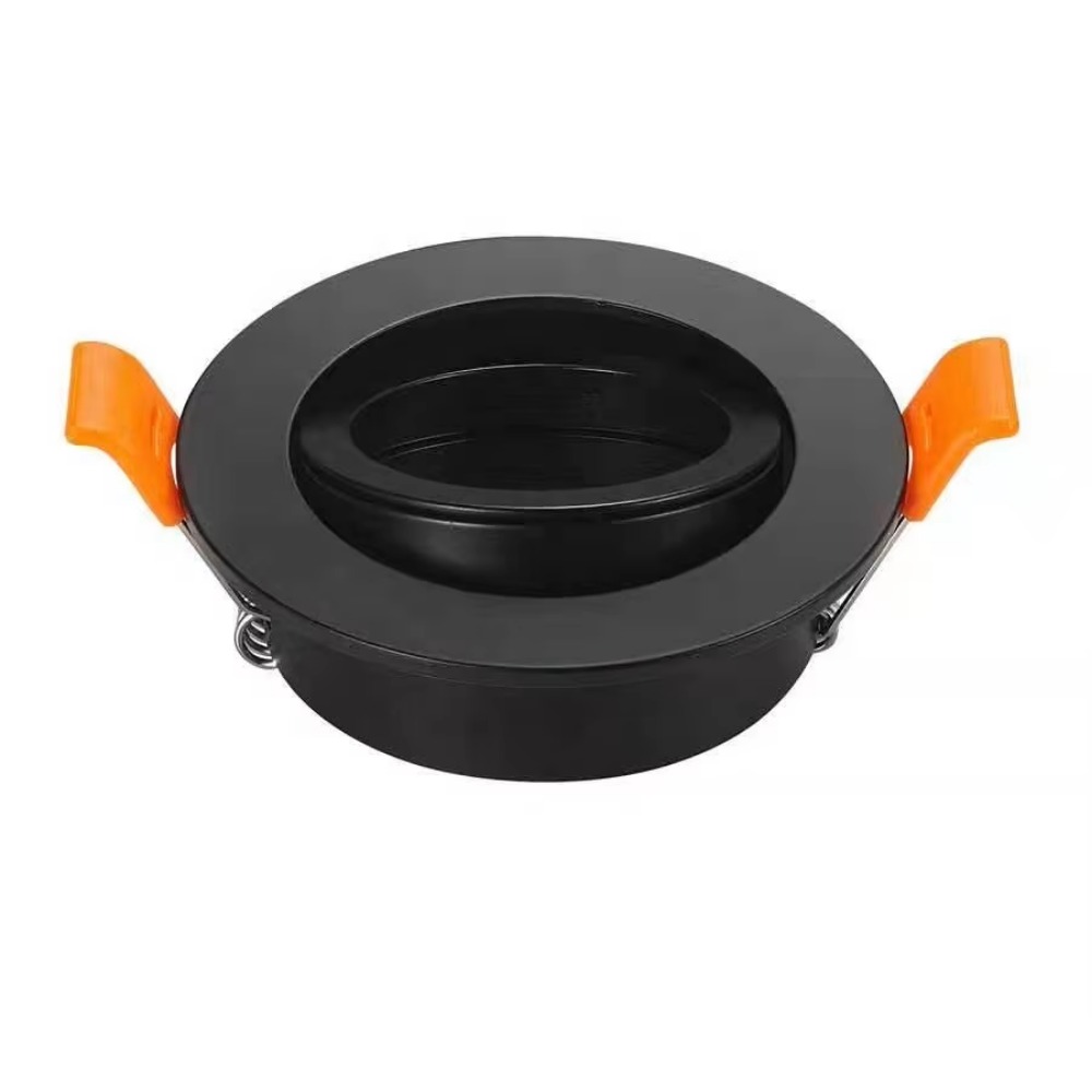 3/6/ 9 sorte runde indbyggede downlight-holdere 82mm udskæringer 62mm justerbare rammehuse runde til  gu10 mr16 e27 pærer i aluminium