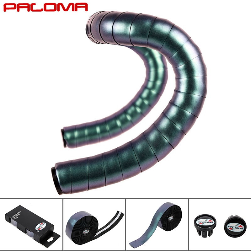 Landeveissykkel sykkelstyre kork eva pu bar tape aurora light styrekran sykling demping antivibrasjonsomslag med 2 bar plugg
