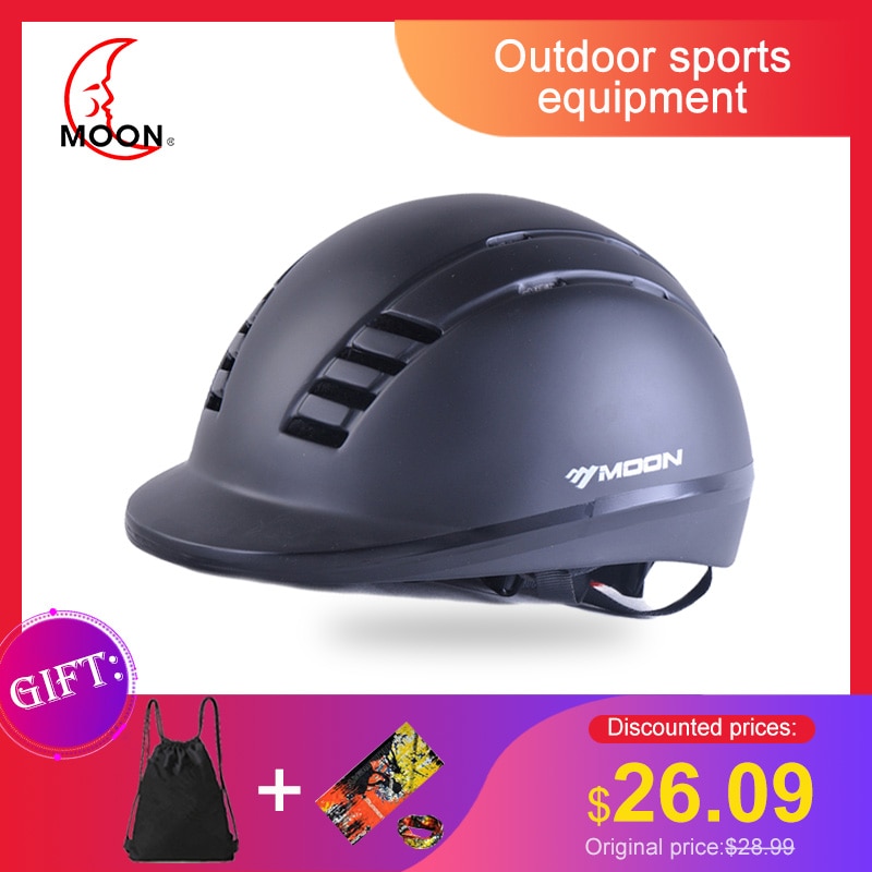 Maan ruiterhelm paardrijhelm zwart outdoor sportuitrusting heren fietshelm voor paardrijden in de buitenlucht