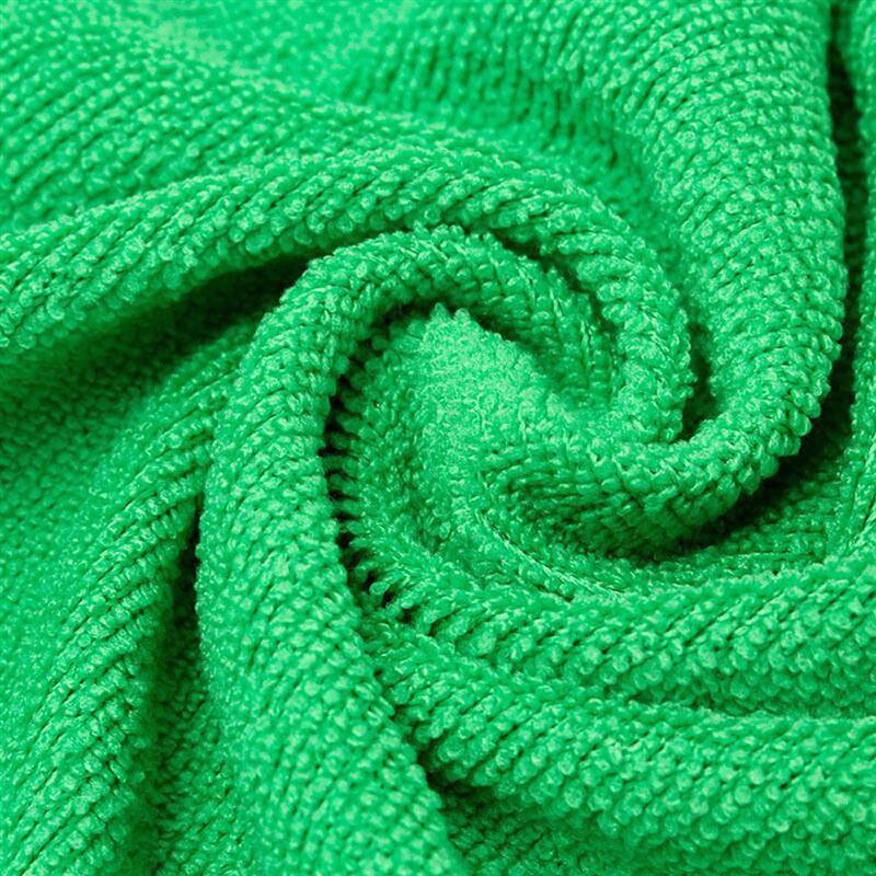 10 stk grønne håndklæder klud 25*25cm bil blød mikrofiber absorberende vask rengøring poler håndklæde klud