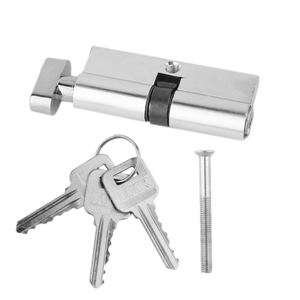 70mm Aluminum Metal Door Lock Cylinder Home Security Anti-Snap Anti-Drill With 3 Keys Silver Tone Set Tools