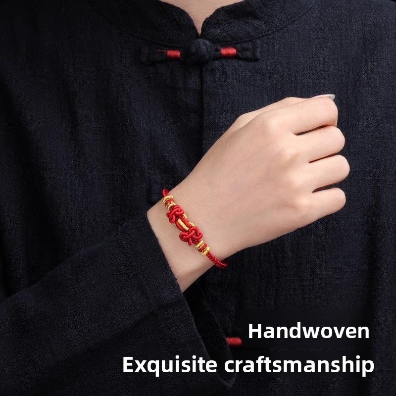 2026 Paardenjaar Rood Touw Armband Vrouwen Handgeweven Twaalf Zodiac Paard Rat Os Konijn Thais Nieuwjaar Hand Touw Etnische Stijl