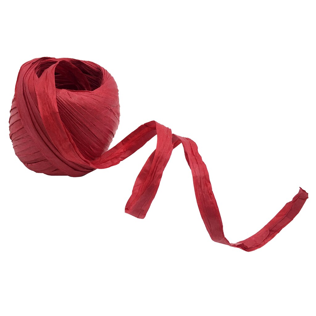 Raffia papier lint touw touw  ,1 rollen raffia lint/touw , 22 meter per rol, verpakking papier touw voor kerstmis: Rood