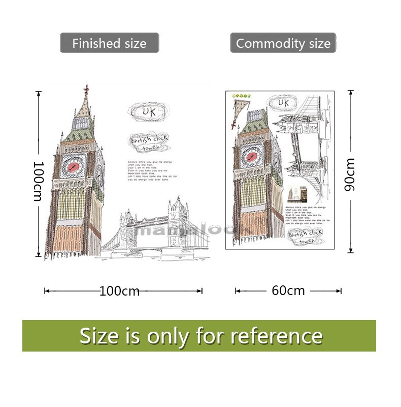 London Wall Decals City Silhouette England Building Vinyl Murals Living Room Office wall Art Rotterdam Stickers Home Decoration