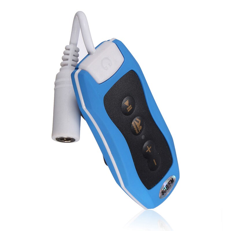 -8GB reproductor MP3 para natación, submarinismo, Spa, Radio FM, auriculares impermeables, azul