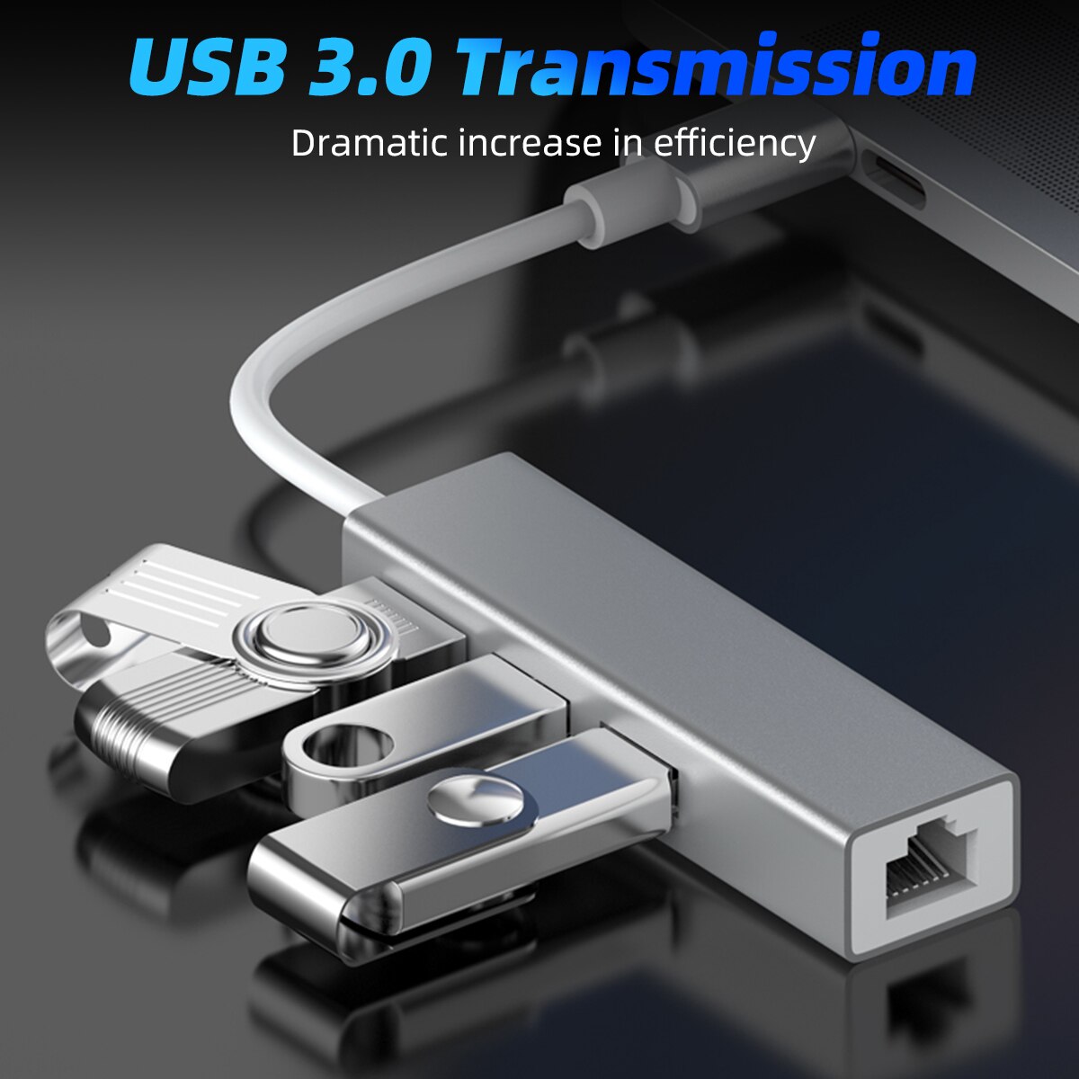 USB Ethernet with 3 Port USB HUB 2.0 RJ45 Lan Network Card USB to Ethernet Adapter for Mac iOS Android PC USB 2.0 HUB Splitter