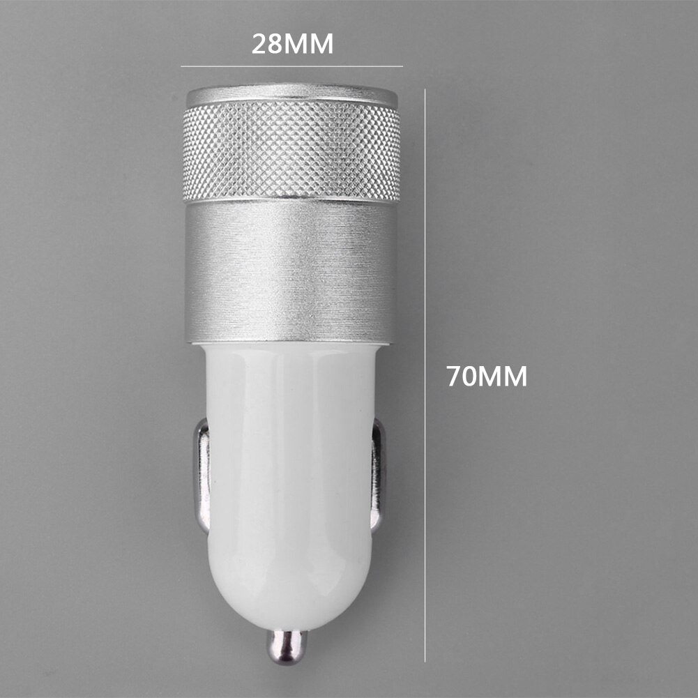 2.1A 1.0A Auto-opladers Professionele 2 Poorten Opladen Aluminium Dual Usb Socket Adapter Metalen Shell Oplader Levert