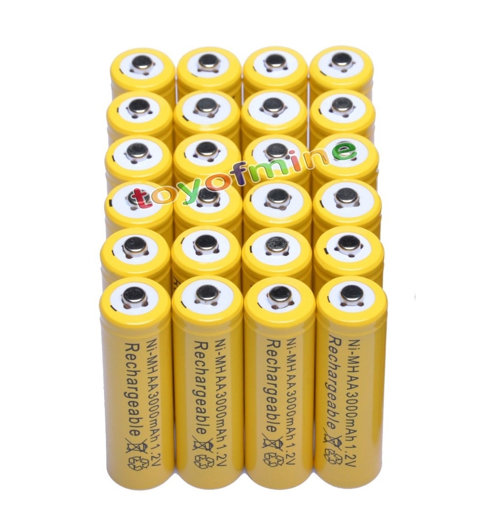 4/8/16/24/30/50/100 pièces AA NI-MH 3000 mAh 1.2 V batteries Rechargeables En Vrac Au Nickel-Hydrure cellules Jaunes pour jouets