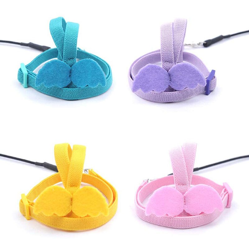 2m kæledyrs fuglesele og snor justerbare trækstropper til træningsreb til små papegøjer/papegøjer/cockatiel udendørs flyvende reb