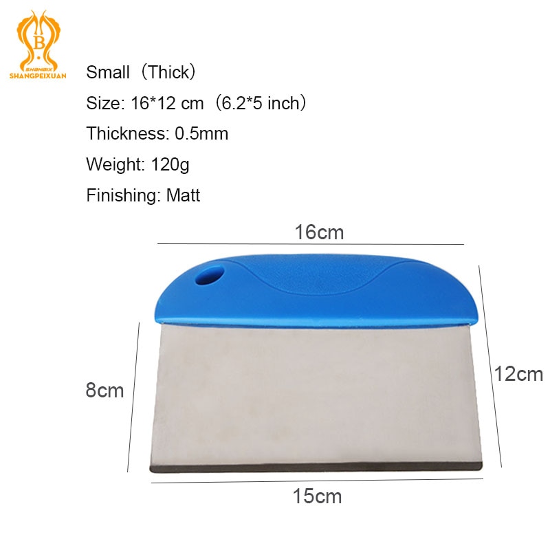 SHANGPEIXUAN Stainless Steel Pizza Cutter Portion Maker Food Scrapers Rubber Handle Cut Knife Dough Pastry Scrapers Chopper