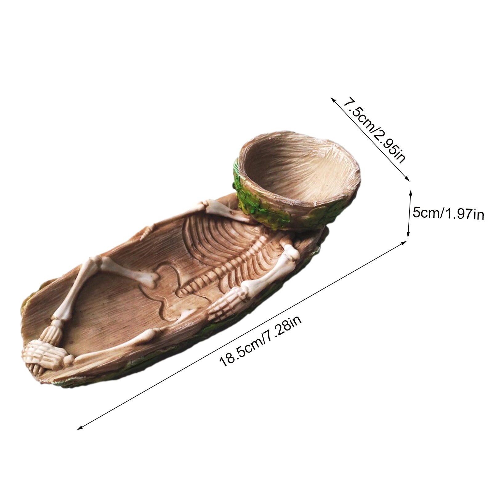 Small Bone-shaped Flower Pot Skeleton Flower Pot Resin Succulent Planter Desktop Decoration Garden Lightweight Green Flowerpot