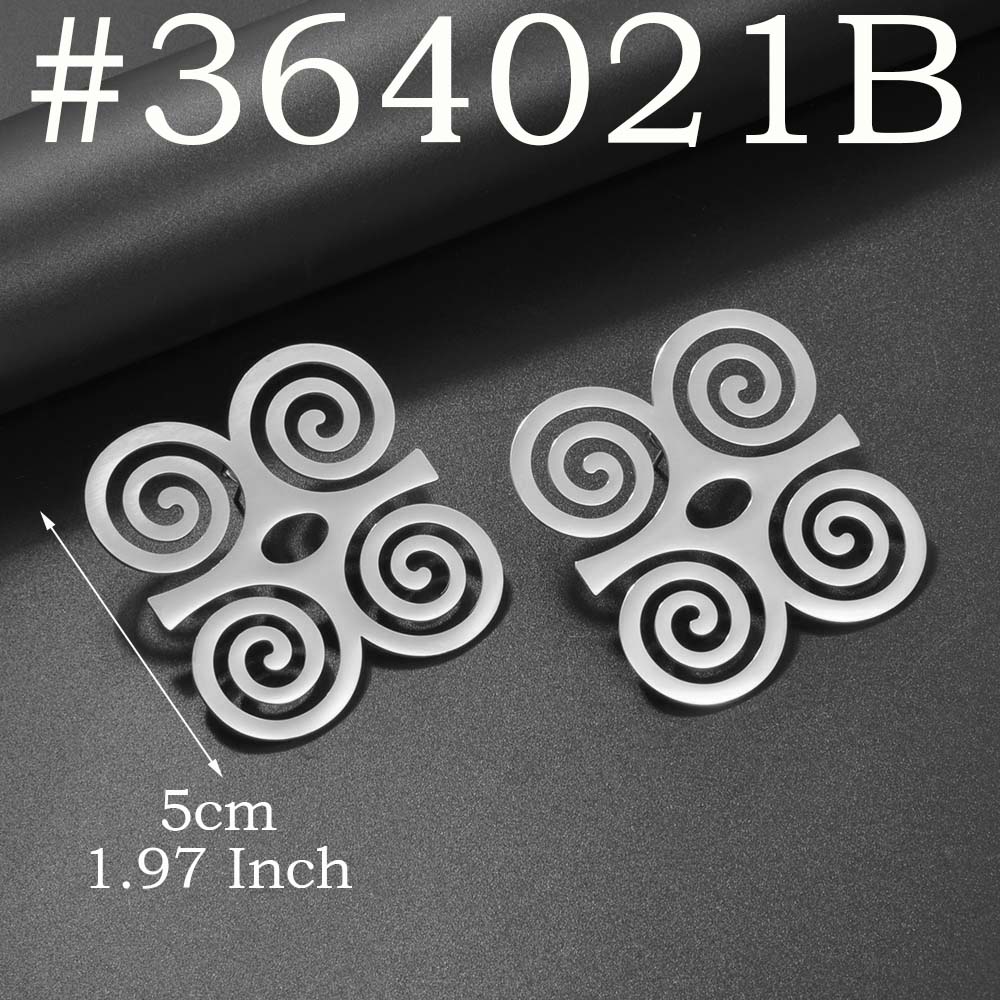 5cm/4cm/2cm African Ancient Cultural Symbol Big Stud Earrings Stainless Steel Dwennimen Sankofa Gye Ethnic Jewelry #363721: Steel color