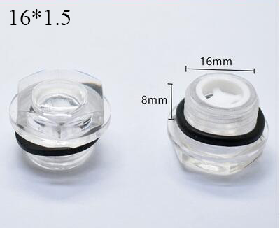 16/18/20/22/24/26/27/30/33/36/42mm*1.5 gevinddiameter luftkompressorindikator plast sekskant olievæskeniveau skueglas: Gennemsigtig
