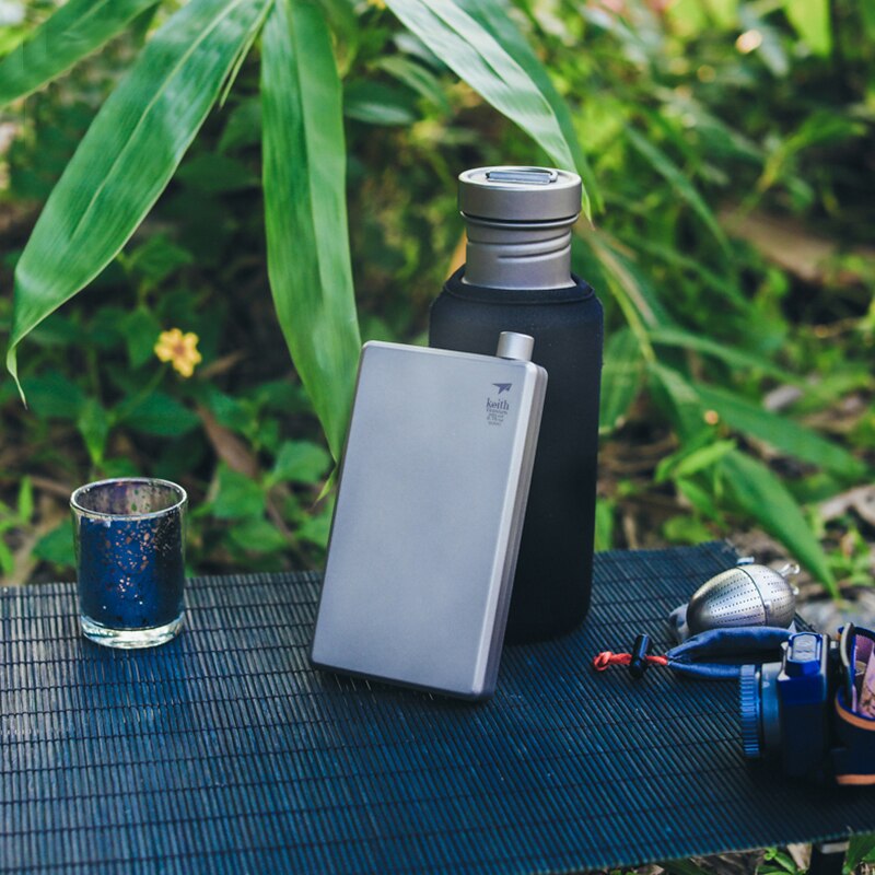 Keith Titanium Heupfles Outdoor Camping Reizen Picknick Flagon Top Titanium Wijn Pot Fles Met Filler 120Ml 150ml 200Ml