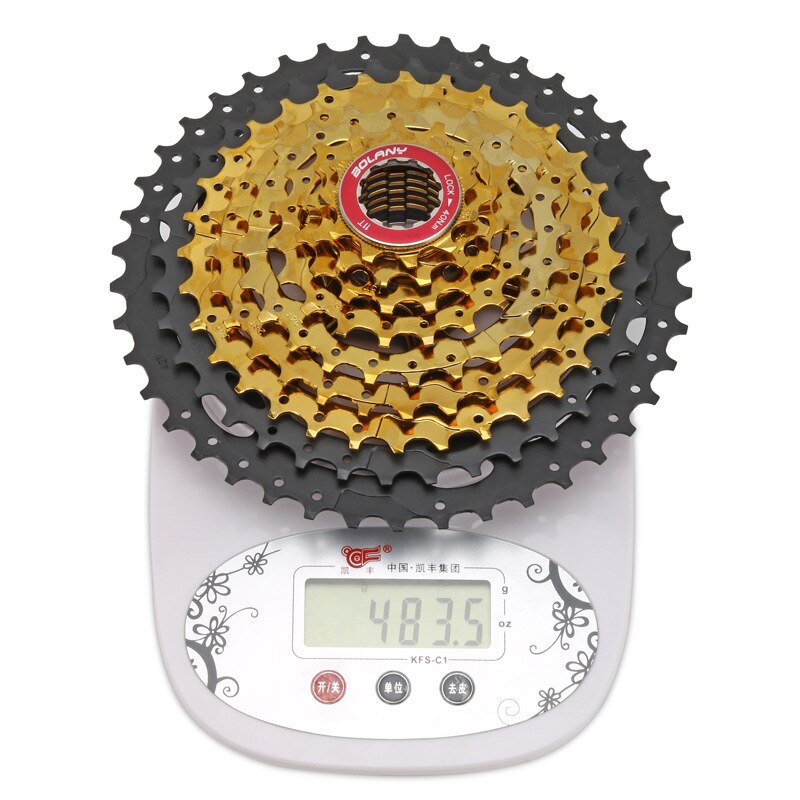 Neue bolany 9 10 geschwindigkeit kassette MTB 9V 10V 11-42T mountainbike freilauf Breite Verhältnis ultraleicht 485g fahrrad schwungrad Schwarz-gold
