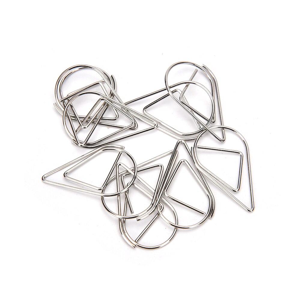 10 stücke Mini Nette Kawaii Metall Lesezeichen Wasser Tropfen Papier Clips Für freundlicher Schüler Art Schule Bürobedarf Schreibwaren: Silber-