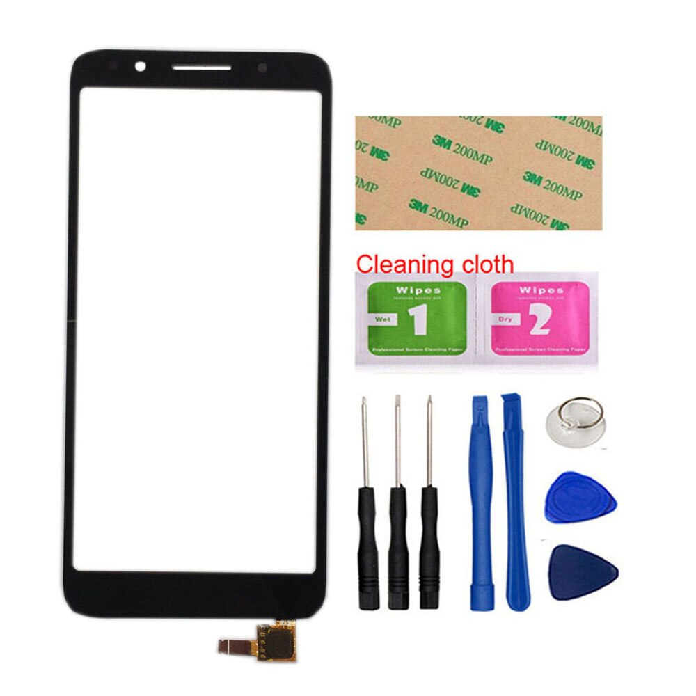 Touch Screen Digitizer Panel For Alcatel 1X 5059D 5059 Lens Sensor TouchScreen Mobile Tools 3M Glue Wipes Touch: Black With Tools