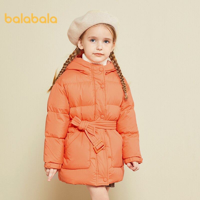 Balabala Kinderen Donsjack Mid-Lengte Meisjes Herfst En Winter Kinderen Kindje Casual Jack