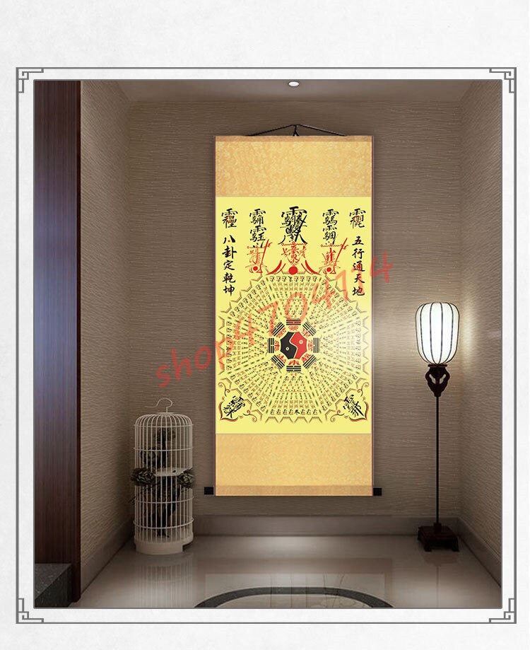 Taiji Acht Diagrammen Array, Silk Scroll Opknoping Schilderen, Prachtige Decoraties Collection