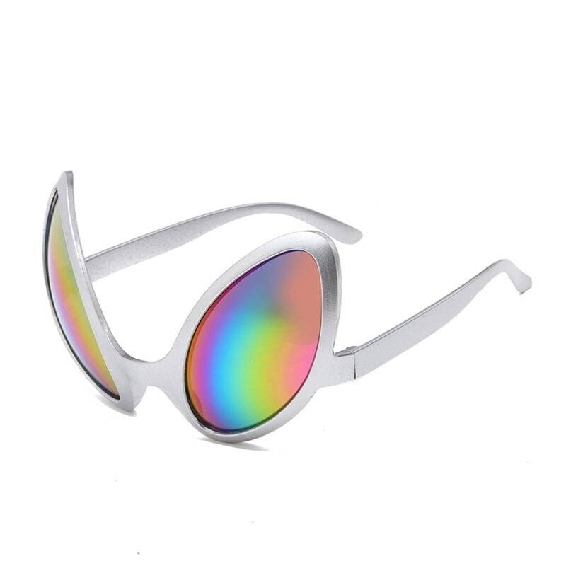 Sjove aliens kostume briller regnbue linser og solbriller halloween fest rekvisitter  f3md