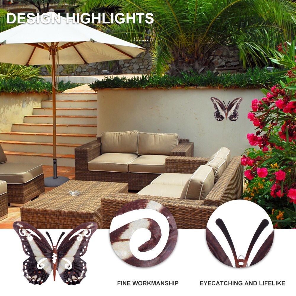 Metal Wall Decor Outdoor Indoor Art Sculpture Hanging Decor (Black)