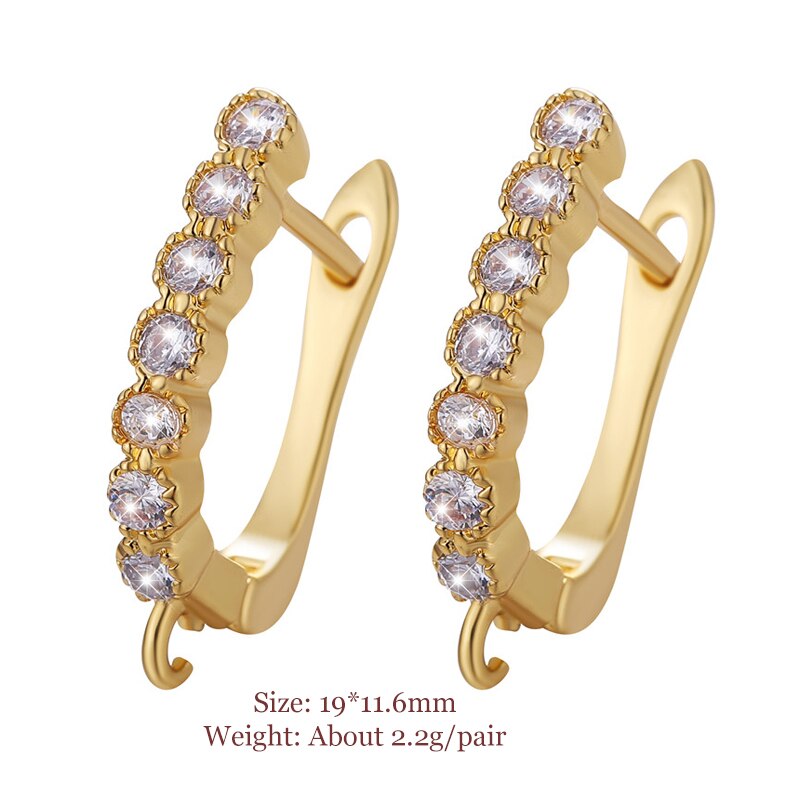 Multi-Stil Glänzende Strass Ohrring Haken Verschlüsse Zirkon Ohrringe Erkenntnisse Für Frauen DIY Schmuck Zubehör Liefert: 1631