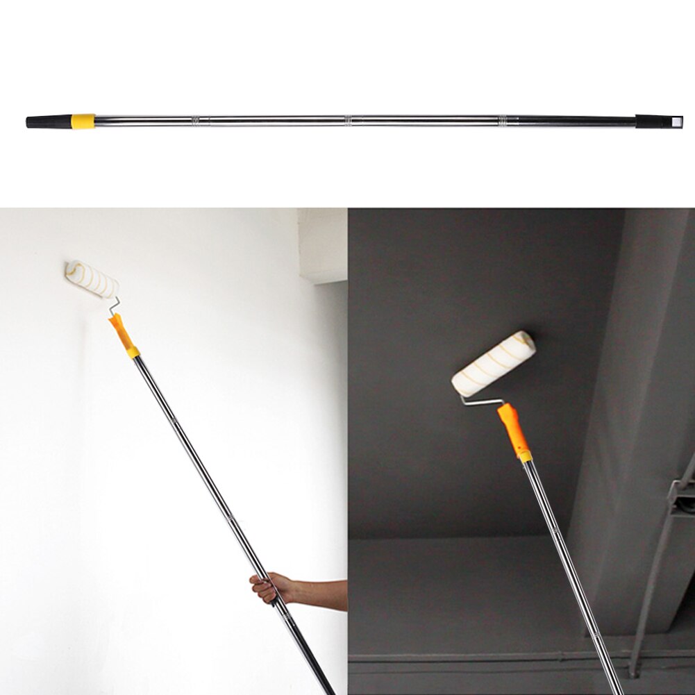 Rodillo de pintura retráctil portátil, palo extensor de cepillo de limpieza desmontable, varillas telescópicas de pintura de pared de techo