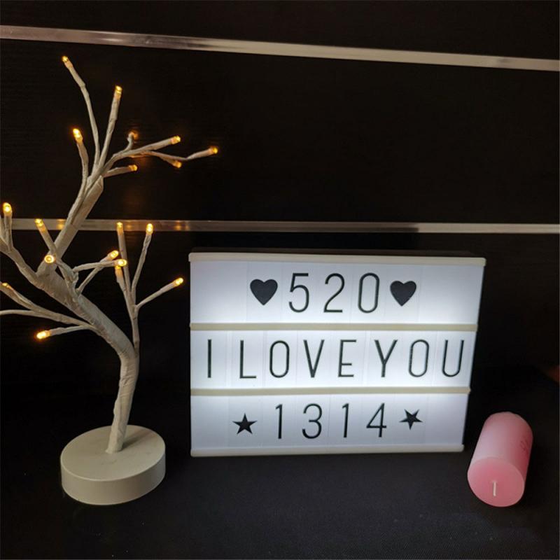 1Pc Maat Led Combinatie Licht Doos Met Letters Diy Kaarten Puzzel Night Lamp Usb-poort Aangedreven Cinema Lightbox Creatieve lampen: 05 A4