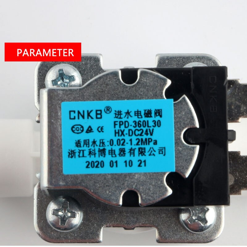 Quick-connect 1/4" DC24V Solenoid Valve RO Water Purifier CNKB-FPD-360L30 Inlet Water Electromagnetic Valve Normally Closed Type
