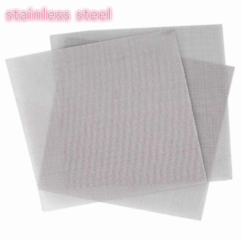 3PCS/50 mesh stainless steel wire mesh Woven Wire Sheet Screening Filter Home Kitchen Strainers 10x10cm