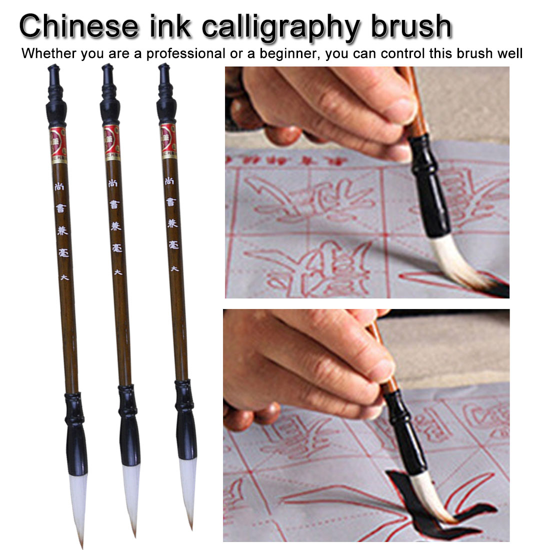 3 stücke Chinesischen tinte malerei kalligraphie pinsel Kuli-einstellen kunst werkzeug kalligraphie ausbildung stift