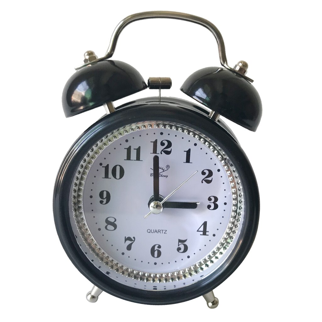 Réveil Mécanique Fdit Double Cloche - Ultra Silencieux, Alarme Forte, Veilleuse - 12