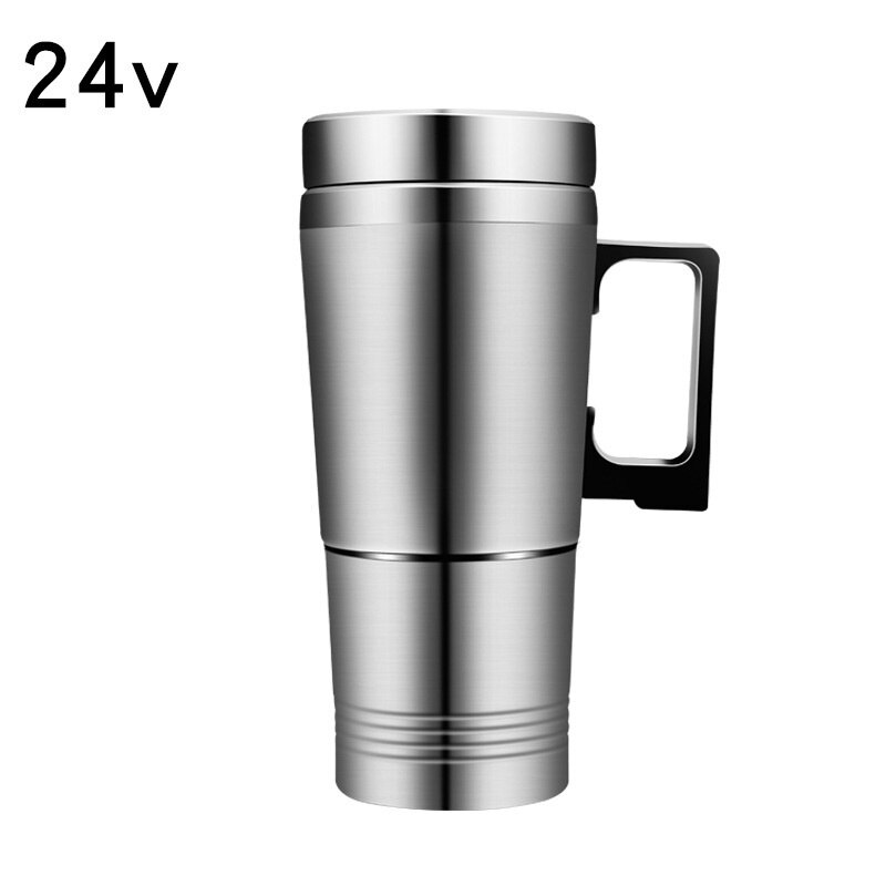 Taza térmica de 12/24V de acero inoxidable para calentar coches, leche, agua , café, té, taza térmica para viajar, Camping, vehículo, taza térmica: 24V