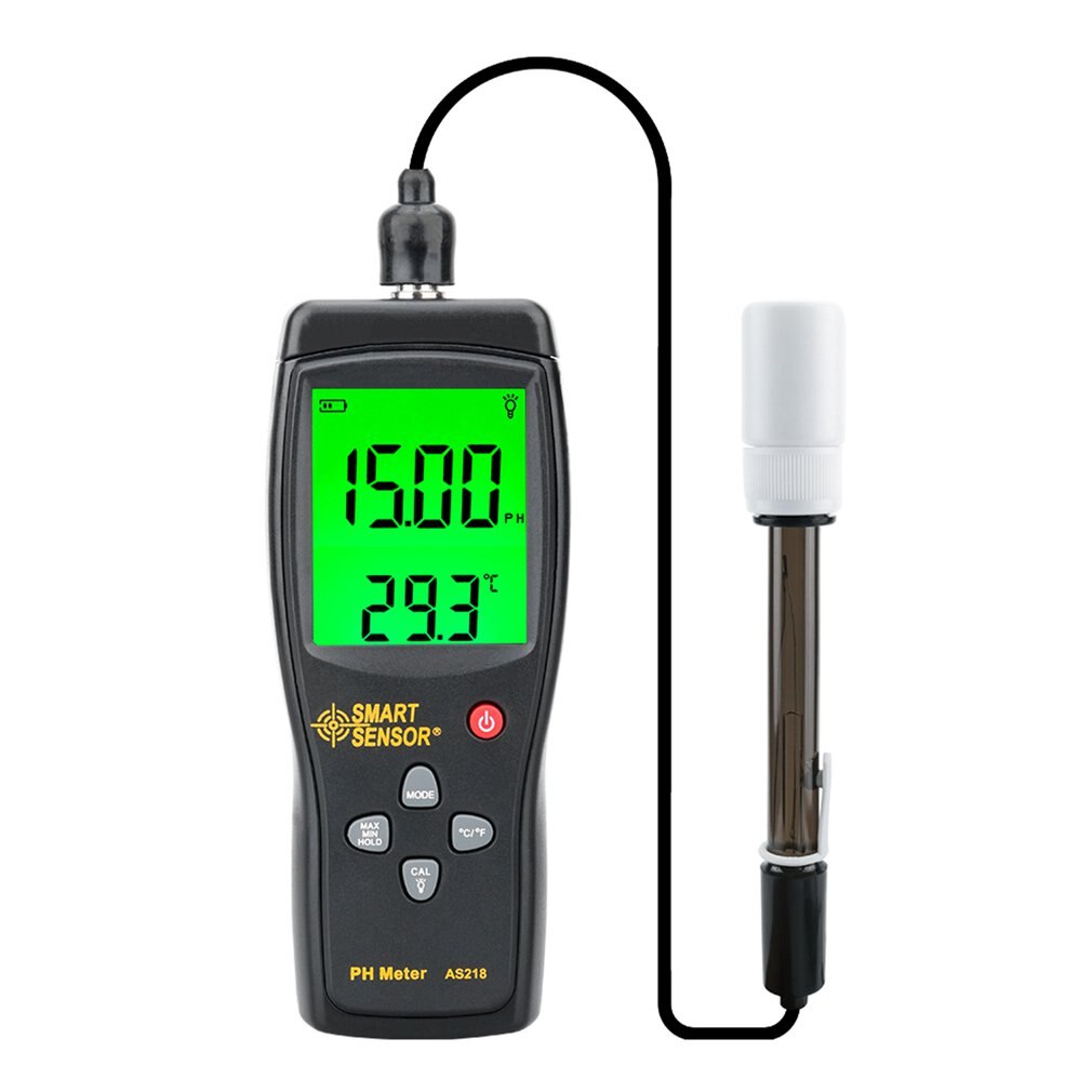 Smart Sensor AS218 Digital PH Meter 0.00 ~ 14.00pH Soil PH Tester Water PH Acidity LCD Display Liquid PH Meter