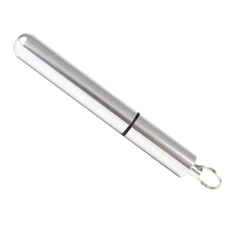 Criativo liga de alumínio metal ferramenta de limpeza dentes portátil conjunto tubo de armazenamento palito com suporte palito para cuidados orais: 87x19mm Silver