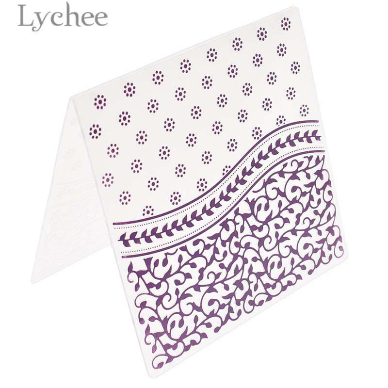 Lychee Leven Bladeren Dot Huis Gebogen Plastic Embossing Map Voor Scrapbooking Diy Album Plastic Sjabloon Stempel Kaart Maken