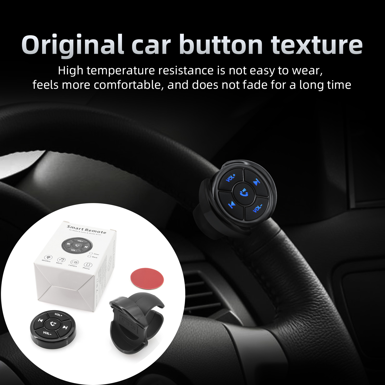 Draadloze Auto Afstandsbediening Mediaspeler Universele Auto Fiets Stuur Knop Voor Ios Android Telefoon Bluetooth-Compatibel
