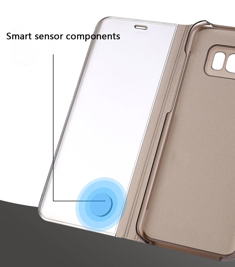 For SAMSUNG Original Mirro Cover Clear View Phone Case EF-ZG955 For Samsung Galaxy S8 G9500 S8+ S8 Plus SM-G955 Rouse Slim Flip