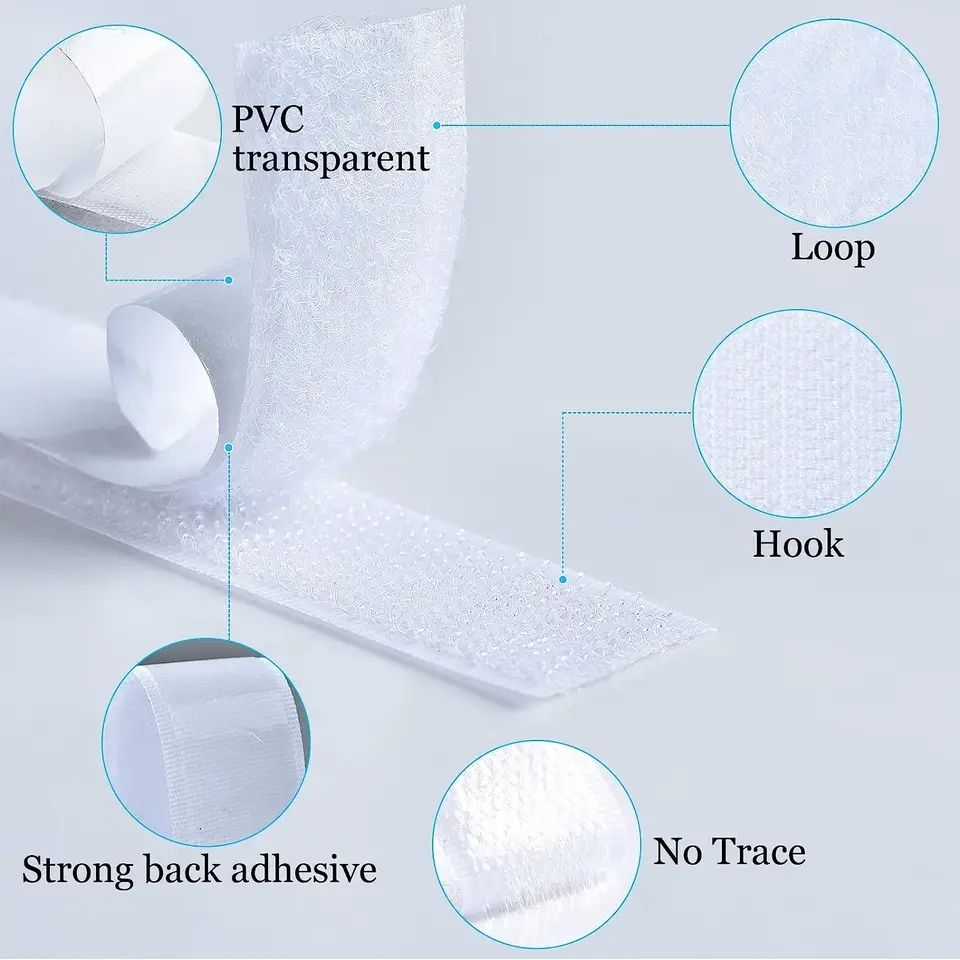 25 Meter weiße selbstklebende Klettverschlussbänder, magische Aufkleber, Kratzer, doppelseitige Klebestreifen, DIY-Zubehör, 2–5 cm