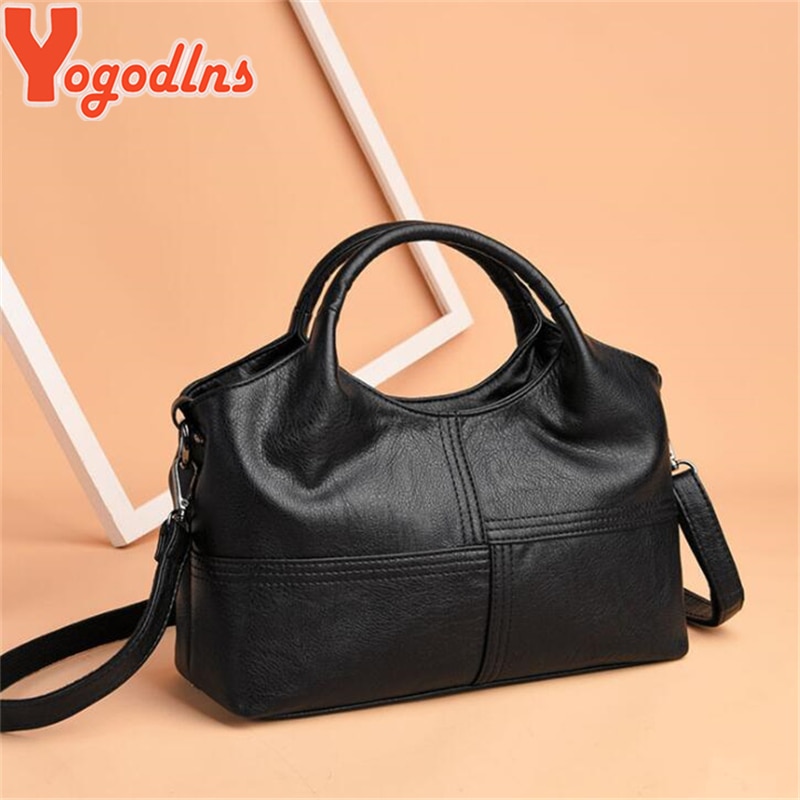 Yogodlns-Bolso cruzado de cuero sintético para mujer, bandolera de hombro de estilo Simple a rayas, de , Retro, informal, grande