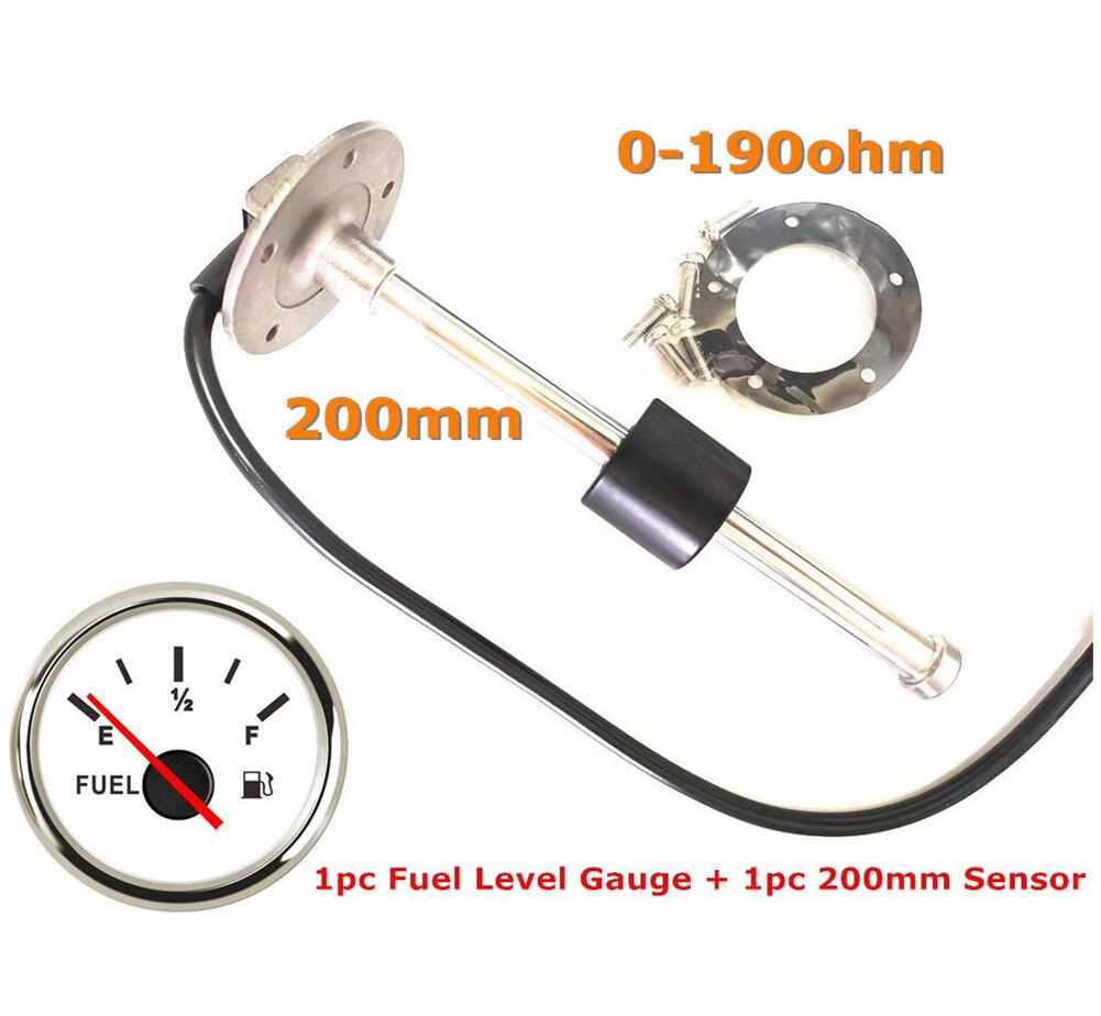 1Set Car 0-190ohm Point Fuel Level Gauges 52mm 100 150 200 250 300 350 450mm Fuel Level Sensors Sending Unit for Auto Boat Truck: WS 200mm