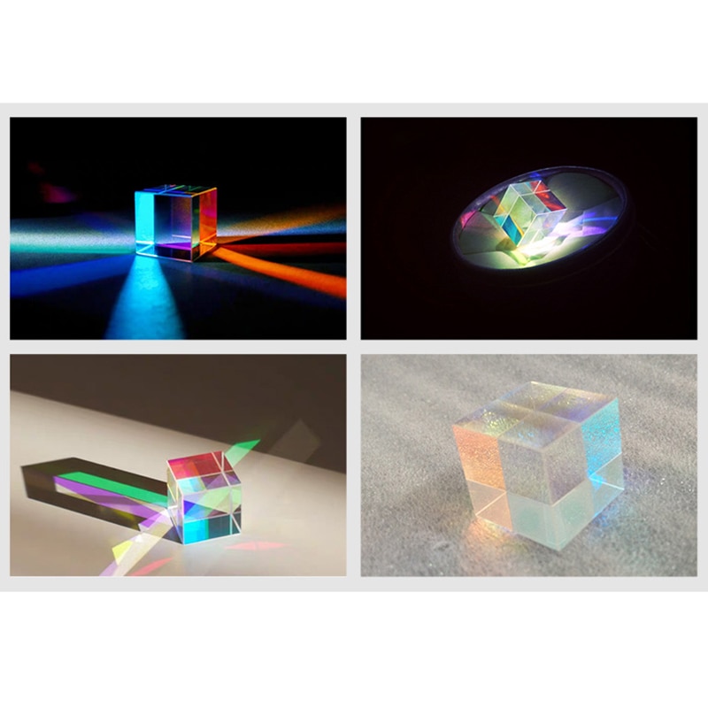 Prisma de vidrio óptico Rgb Prisma de dispersión física espectro de luz modelo educativo al aire libre tomar fotos Cámara filtro foto Ph