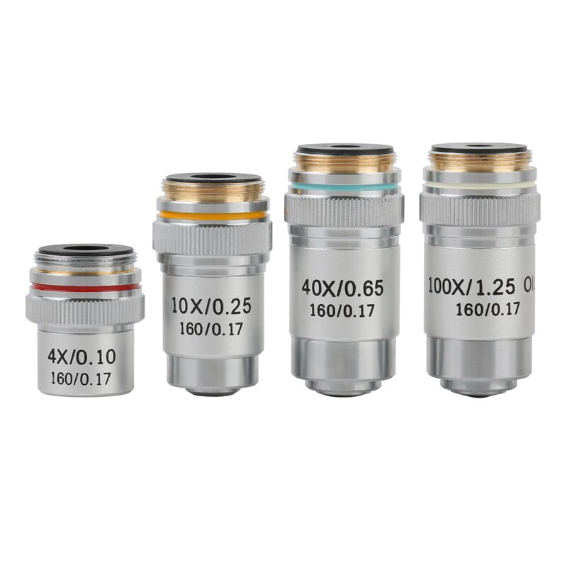 4X 10X 20X 40X 60X 100X Microscope Objective Lens Achromatic Objective Laboratory Biological Microscope Parts