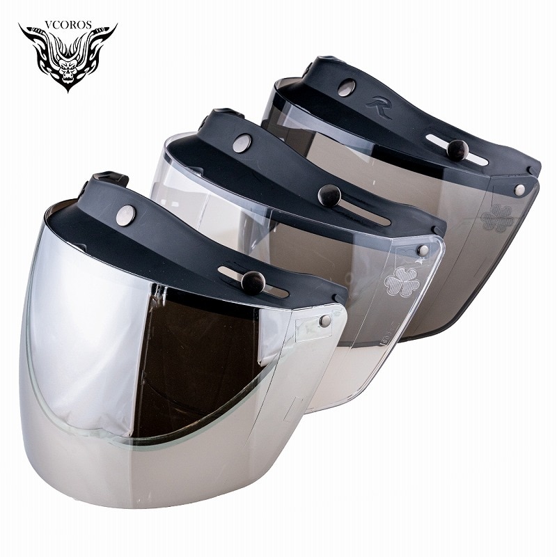 Retro Vintage Viseira Bolha Motorhelm Lens Bubble Shield Visor Bril Open Gezicht Geschikt Voor Alle 3 Snap Scooter Helm