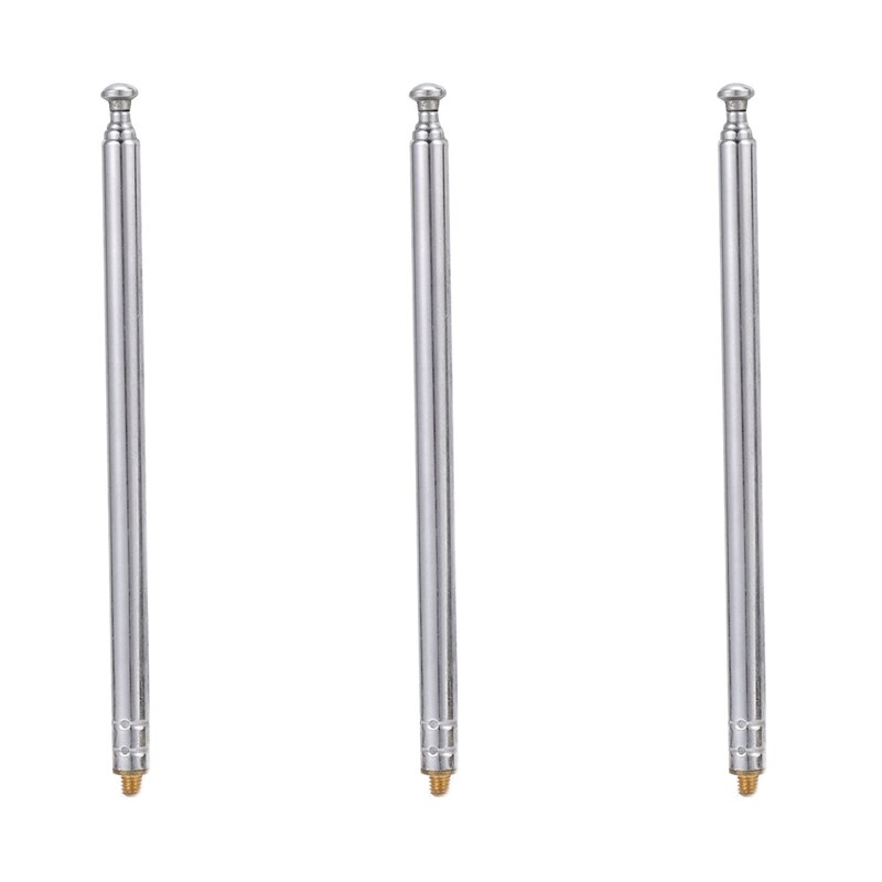 3X RC Modell Auto 5 Silber 5 Abschnitt 3 mm Externe Gewinde Expansion Antenne